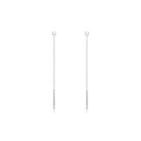 S999 Fine Silver[Block Drop Earrings]