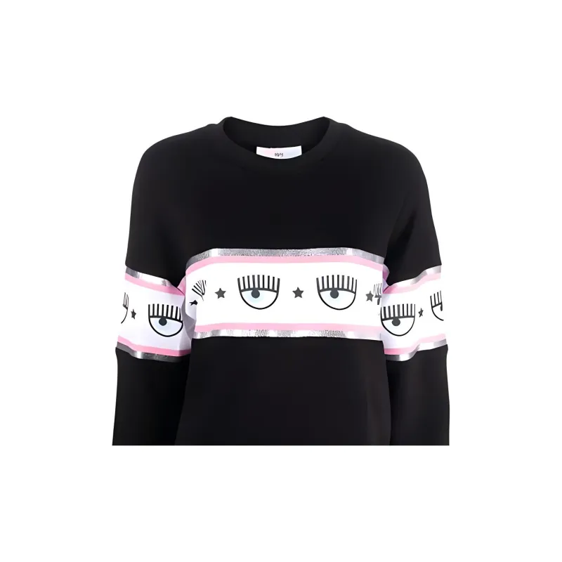 CHIARA FERRAGNI Logo-tape Cotton Sweatshirt-4