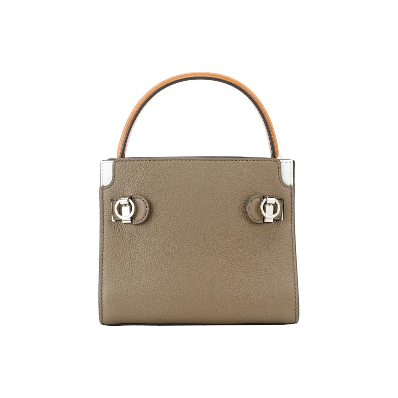 TORY BURCH Lee Radziwill Litchi Grain Leather Crossbody One Shoulder Handbag Mini Women's Mushroom Gray-2