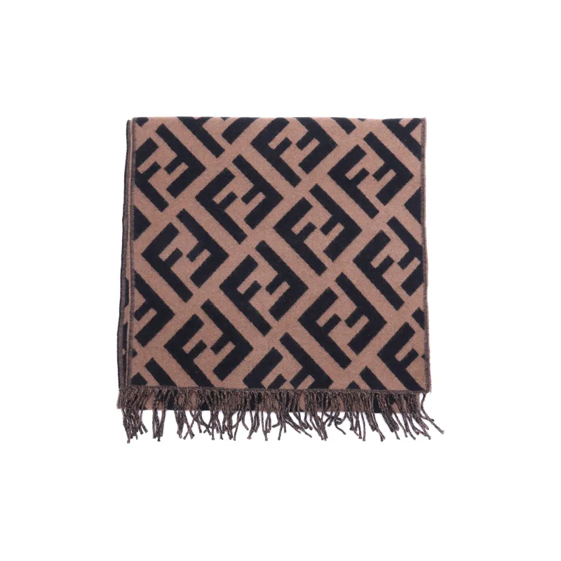 FENDI Jacquard Knit Ff Logo Scarf-1