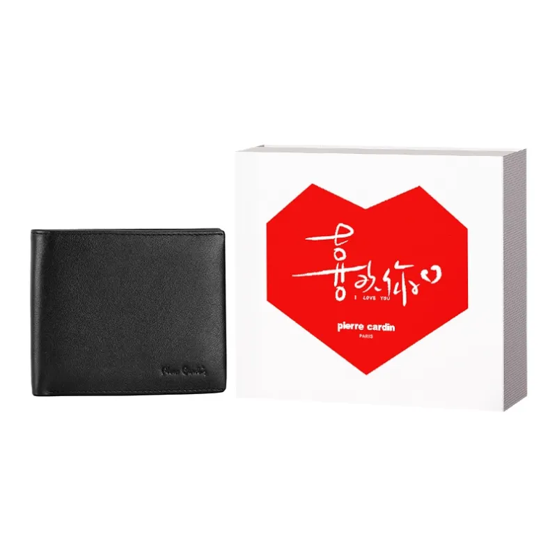 PIERRE CARDIN Genuine Leather Cropped Casual Wallet Horizontal Wallet Box Men's-4