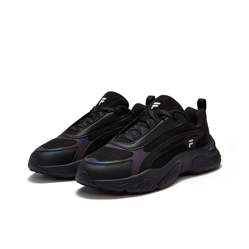 FILA FUSION Conch D Wear resistant And Lightweight Low Top Running Shoes Men's Black-2