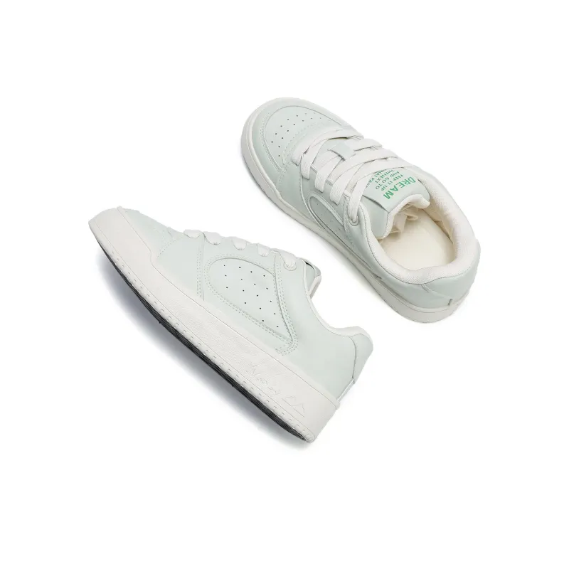 Mengsai Puffy Shoes Low-Top Skateboard Shoes Women's Light Green-4