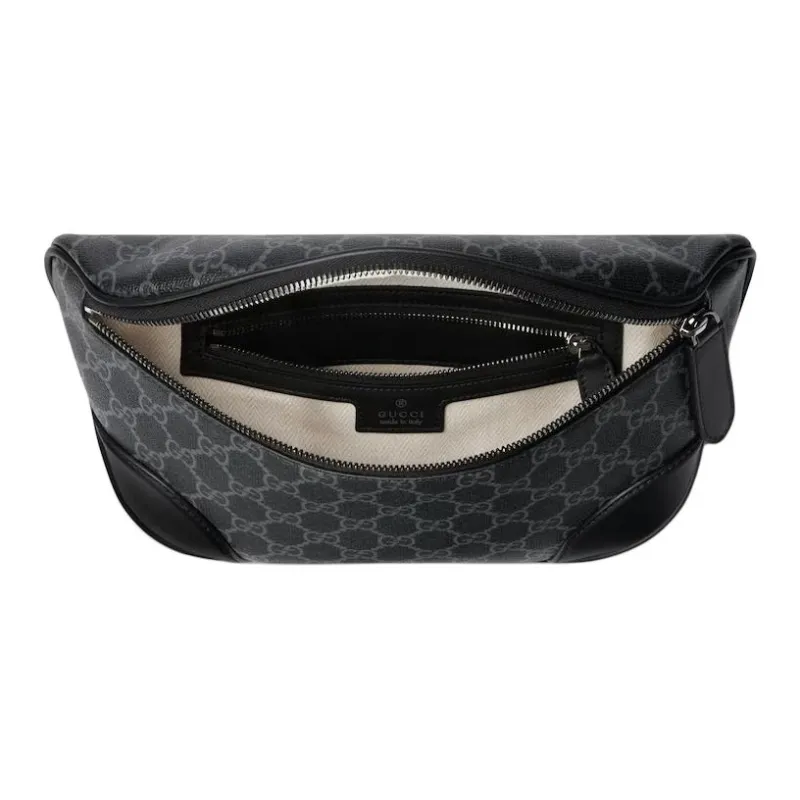 GUCCI GG Emblem Coated Material Fanny Pack Medium Size Men's Black-4