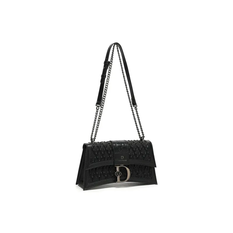 SEPTWOLVES PU Hourglass Bag, Crossbody Bag, Shoulder Bag Regular Women's Black-2