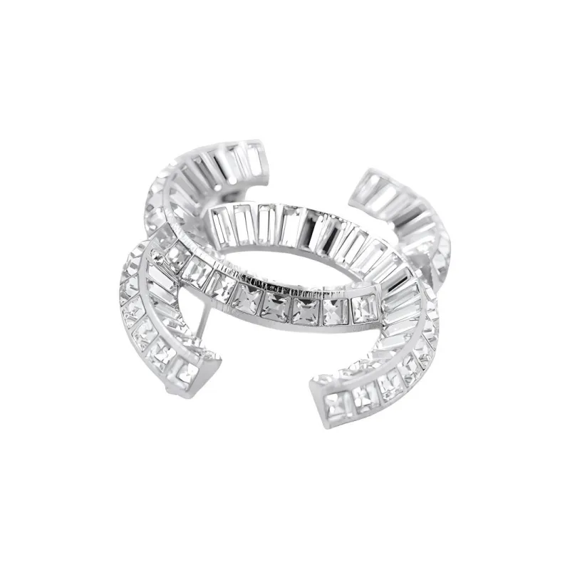 CHANEL Pre Owned 2000s Cc Crystal embellished Brooch-1