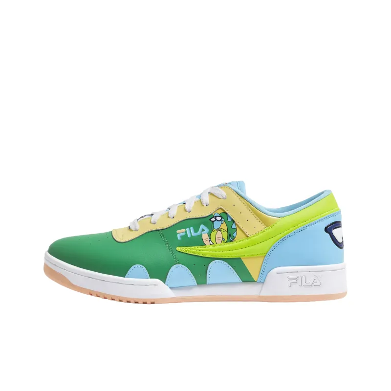 Rocko's Modern Life x FILA Original Fitness Anti-Slip Wear-Resistant Low-Top Skateboard Shoes Men's Green Blue Yellow-0