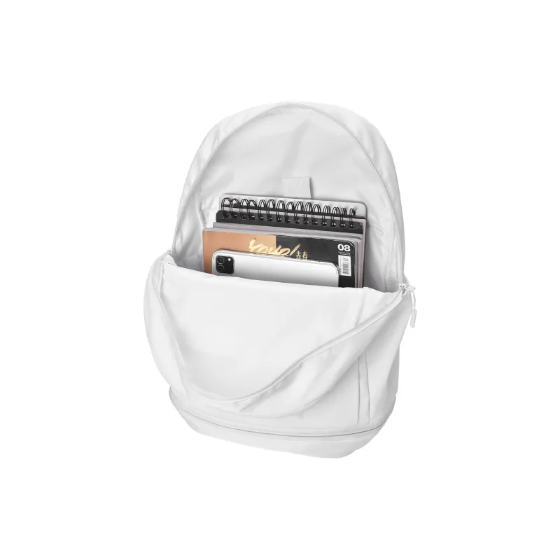 LOVVVVE Nylon Student Backpack Regular Unisex White-3