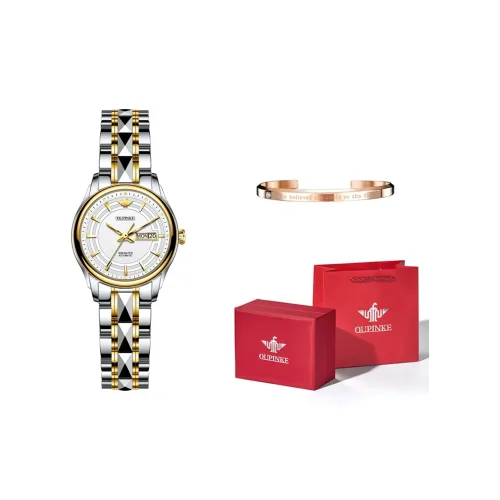 Oupinke Gaias Collection Mechanical Movement Stainless Steel Watchband Watch Women's Watch White Dial