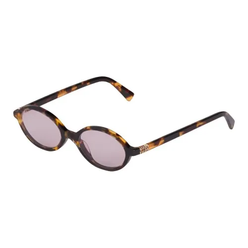 MIU MIU Acetate Oval Sunglasses Women's Tortoiseshell