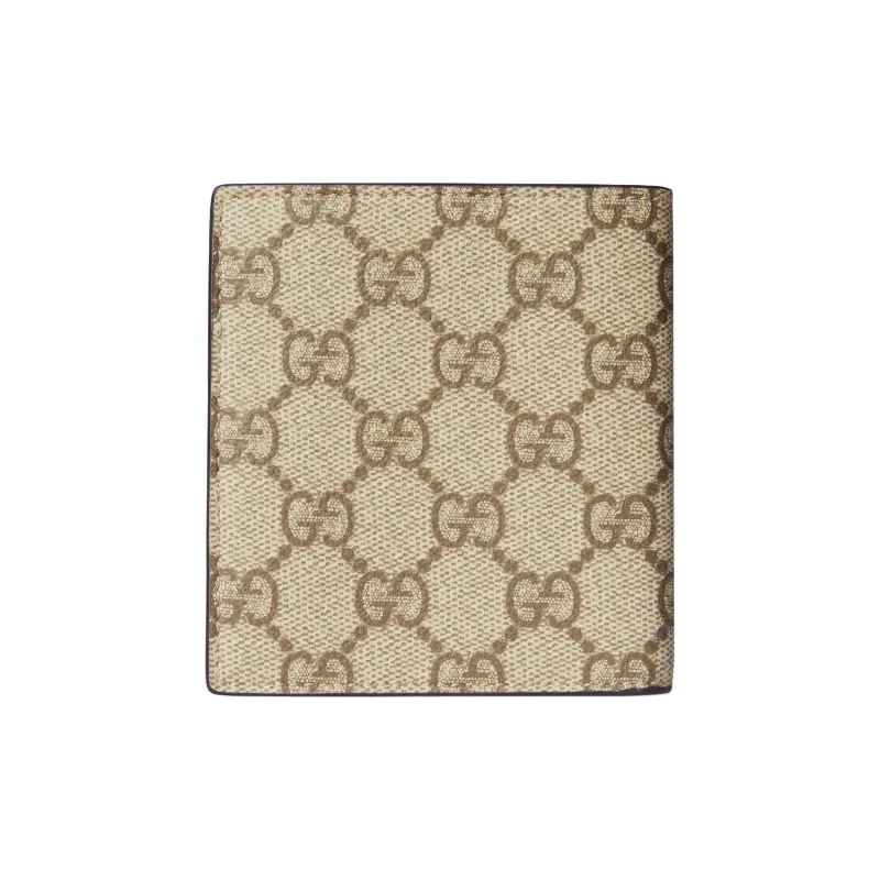 GUCCI Coated Fabric Wallet Men's Beige & Dark Brown-2