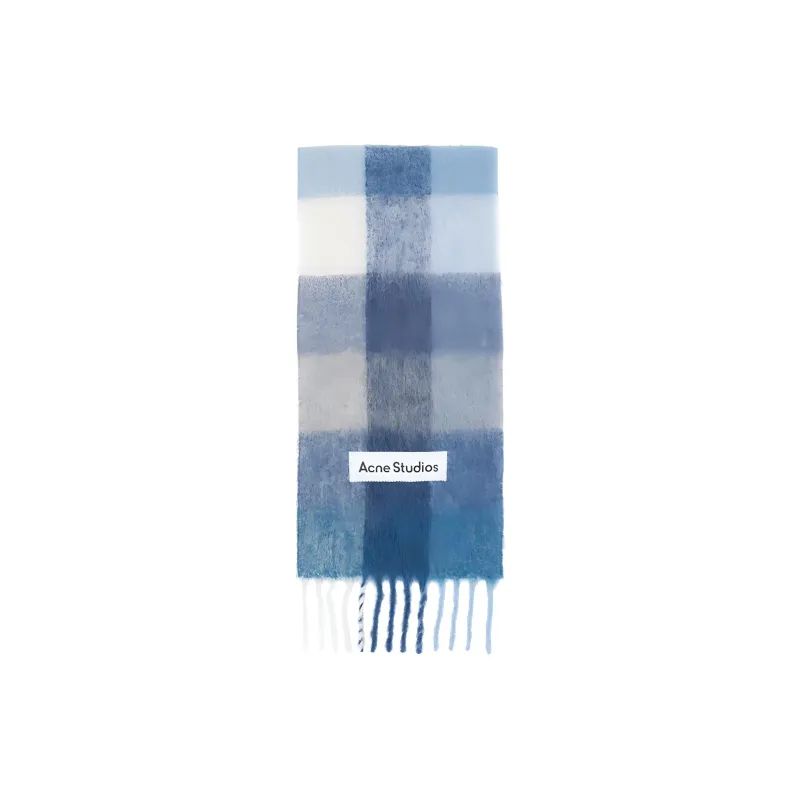 Acne Studios Logo Patch Checked Scarf-1