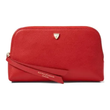 Aspinal Of London Calfskin Makeup Bag Mini Women's Starfire Red/Marine Blue