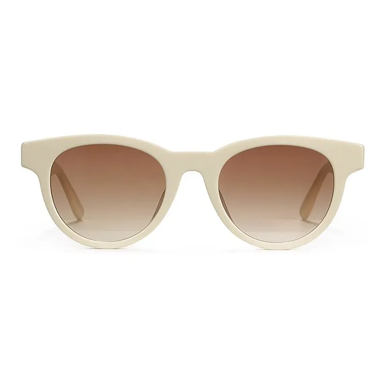 CHUANGGUO Plate Frame Cat Eye Advanced Touch Sensitive Ultraviolet Sunglasses Women's Effortless Style Cream Apricot-1