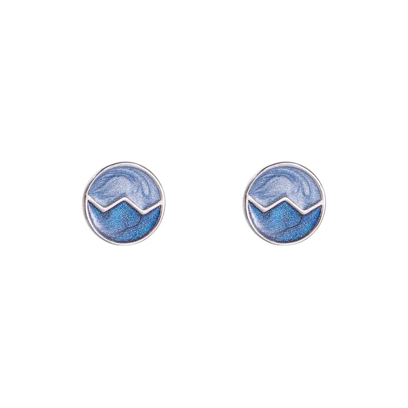 Rhymes 999 Fine Silver Stud Earrings Women's-0