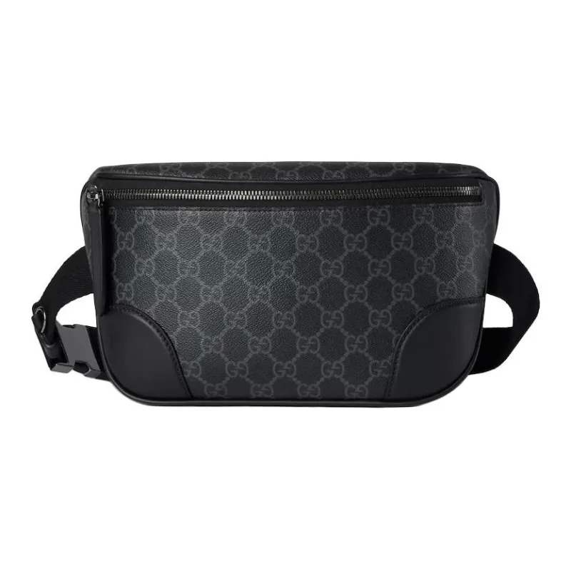 GUCCI GG Emblem Coated Material Fanny Pack Medium Size Men's Black-0