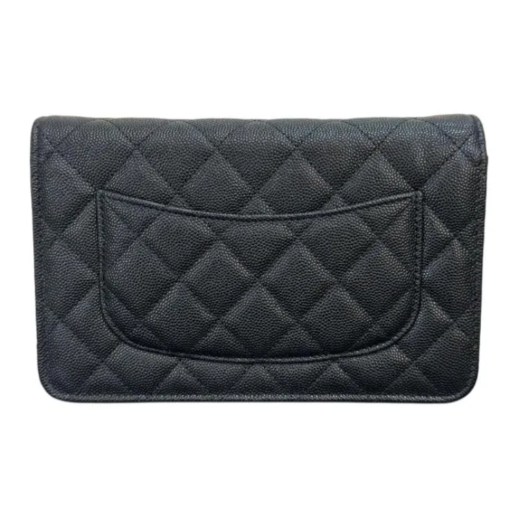 CHANEL WOC Embossed Calfskin Shoulder Bag, Crossbody Bag Women's Black-2
