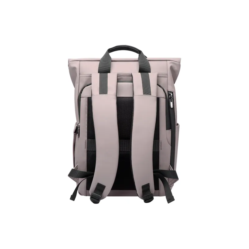 BOPAI Fabric, Synthetic Leather Backpack Unisex Black/Ideal White/Sand Lime-8