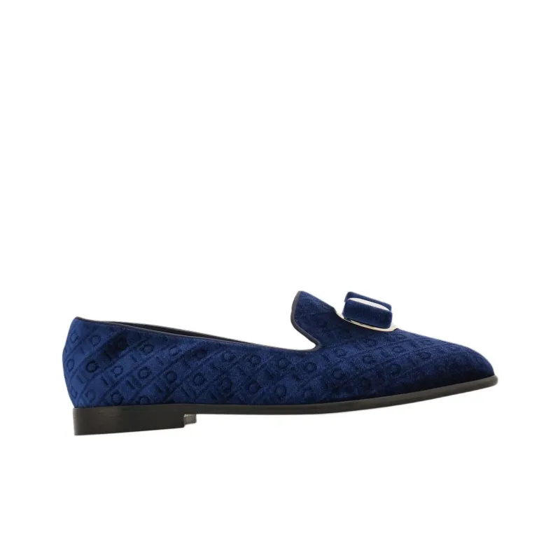 FERRAGAMO Vara Loafers Women's Blue-1
