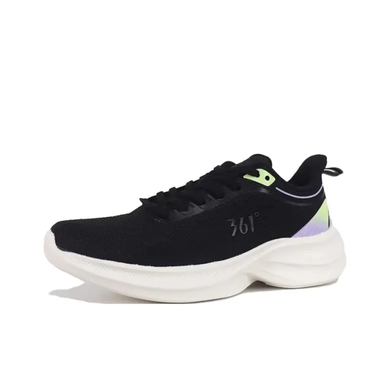 361° Cushioned Slip Resistant Low Top Running Shoes Women's Black Green-1