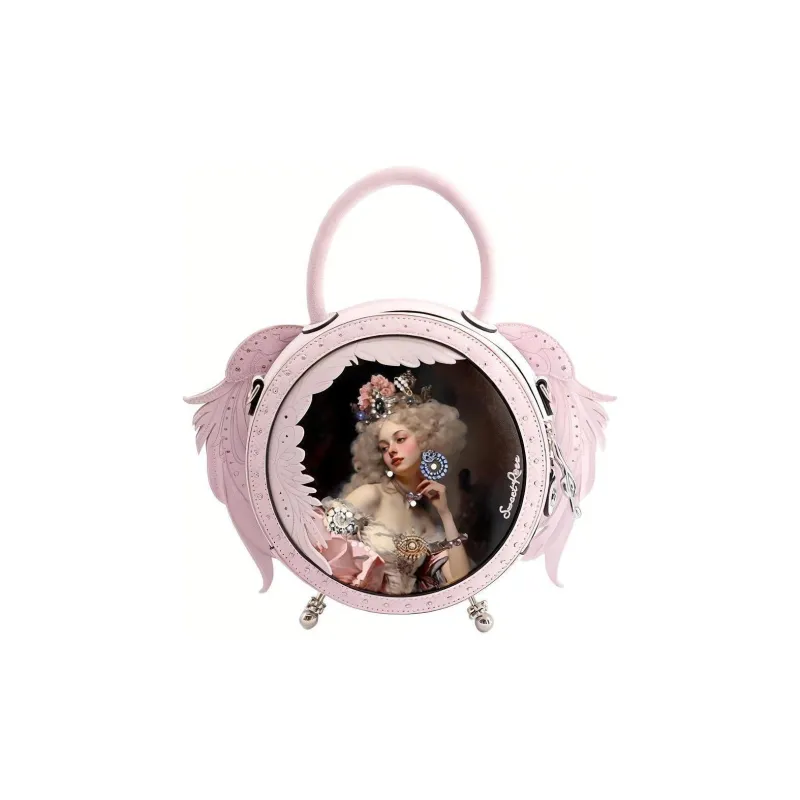 Anthracene Cow Leather Shoulder Bag, Handbag Small Size Women's Multicolor-3