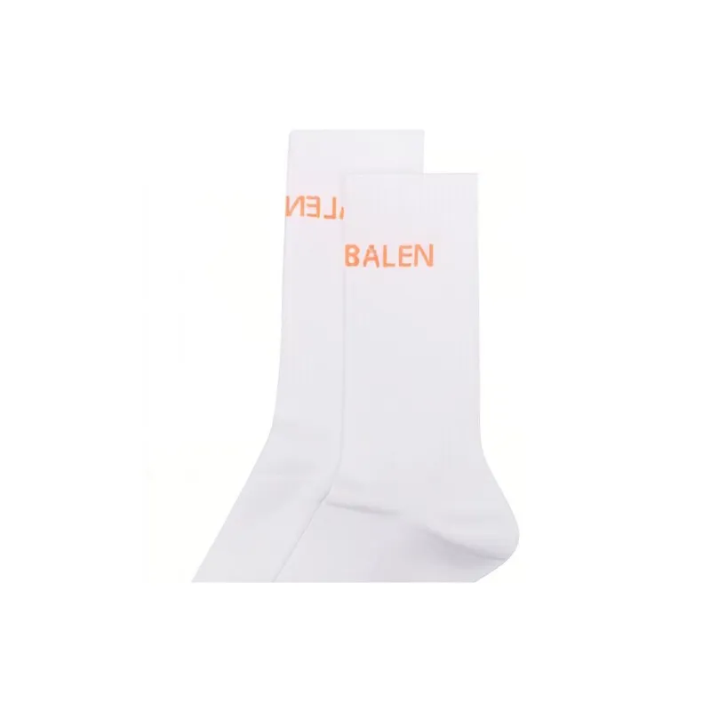 Balenciaga Tennis Seas Socks 'White/Orange'-1