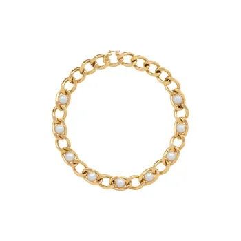 CELINE Les Perles CELINE Maillon Necklace In Brass With Gold Finish And Resin Pearls