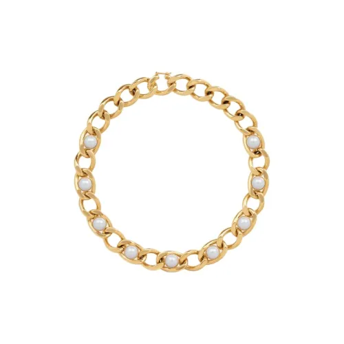 CELINE Les Perles CELINE Maillon Necklace In Brass With Gold Finish And Resin Pearls