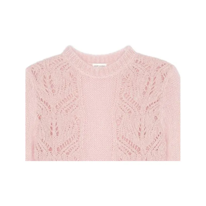 SAINT LAURENT Cashmere Sweaters Men Pink-2