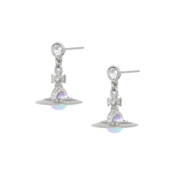 Vivienne Westwood Brass Aurora Ball Pendant Stud Earrings Women's Silver/Aurora