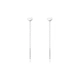 S999 Fine Silver[Heart Drop Earrings]
