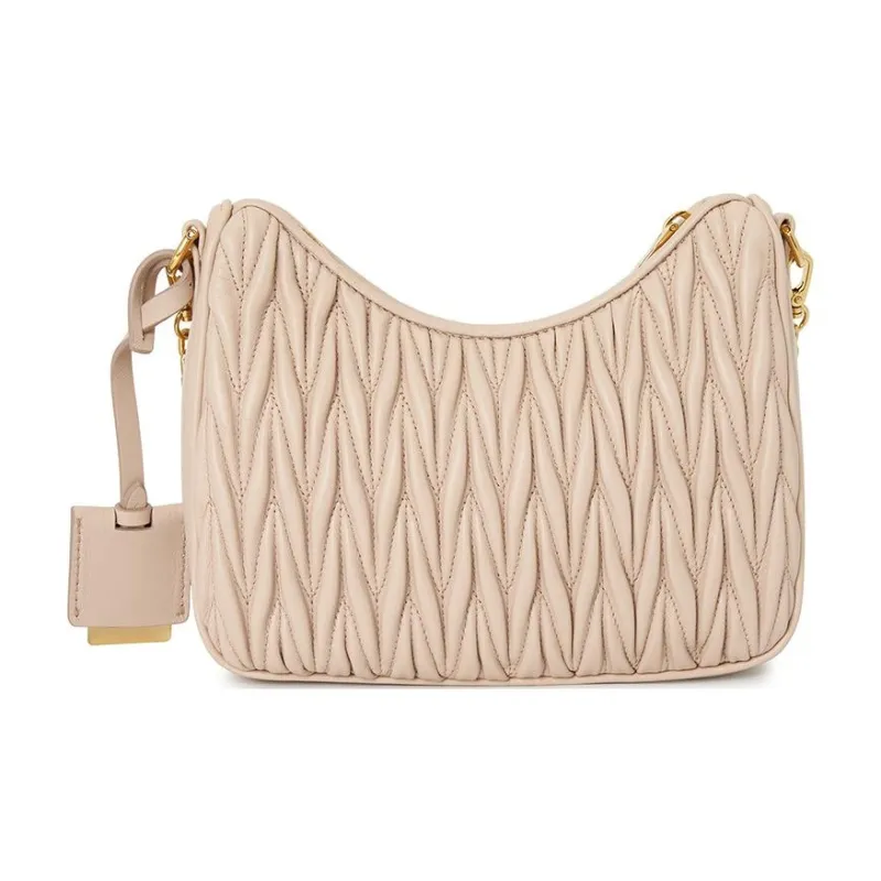 MIU MIU Sheepskin Crossbody Bag Shoulder Bag Women's Nude-4