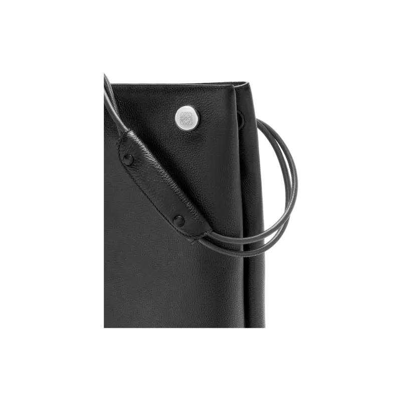 LOEWE Soft Grain Calfskin Crescent Bag Shoulder Bag Men's Black-5