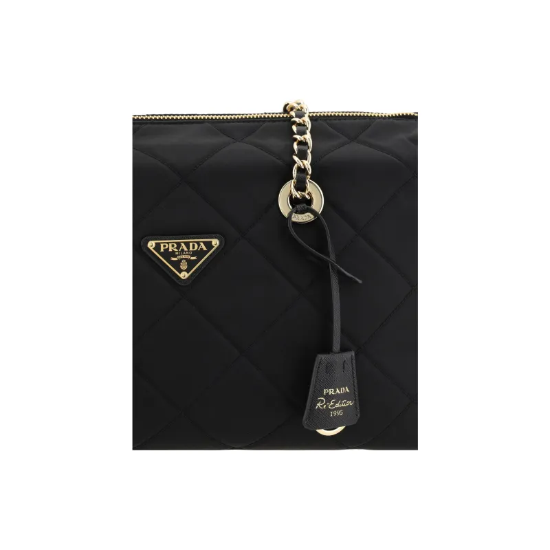 PRADA Re Edition Nylon Shoulder Bag Women's Black-3