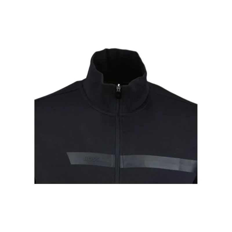 HUGO BOSS Graphic Logo Striped Zip-Up Sweatshirt-4