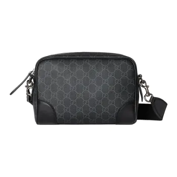 GUCCI GG Emblem Coated Material Shoulder Bag, Crossbody Bag Small Size Men's Black