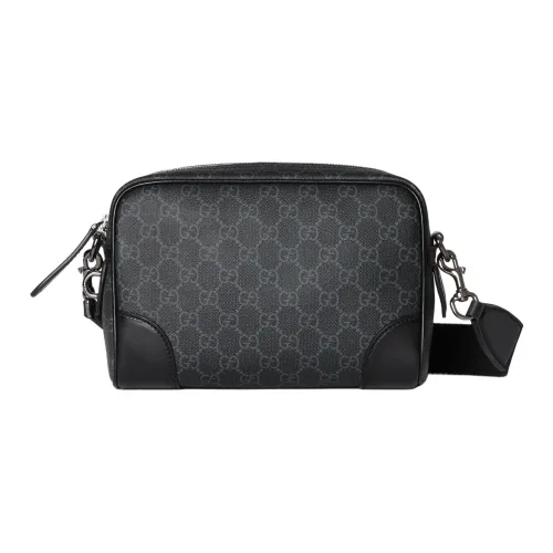 GUCCI GG Emblem Coated Material Shoulder Bag, Crossbody Bag Small Size Men's Black