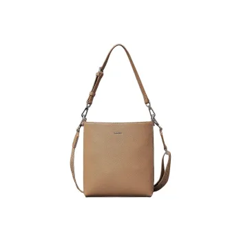 CALVIN KLEIN Polyurethane Bucket Bags Shoulder Bags Small Size Women's Khaki