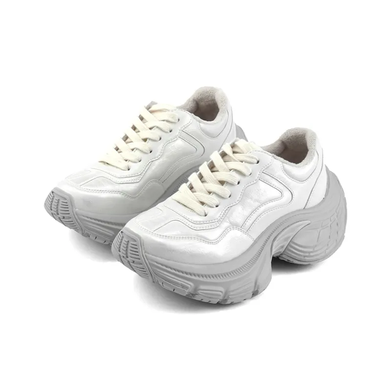 Uinnate Low-Top Chunky Sneakers Women's Silver-2