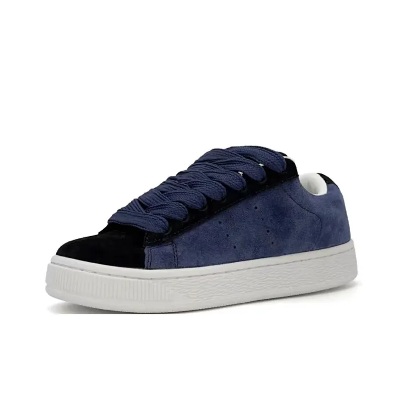 Anime Story Slip Resistant, Abrasion Resistant, Lightweight, Breathable Low Top Skateboard Shoes Women's Navy Blue-2