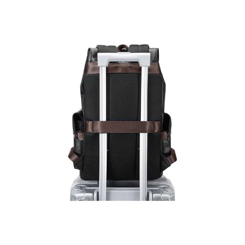 SEPTWOLVES PVC Polyvinyl Chloride Computer Backpack Business Large Capacity Backpack QPL Regular Unisex Black-4
