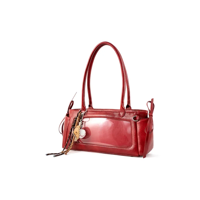 Vigno Synthetic Leather Shoulder Bag Regular Women's Red/Brown/Black/Ecru-1