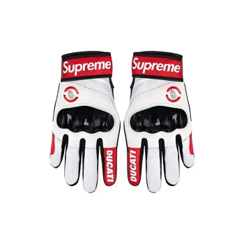 Supreme SS24 WEEK 16 Supreme®/DUCATI® C1 LEATHER GLOVES Unisex Sport Gloves In White