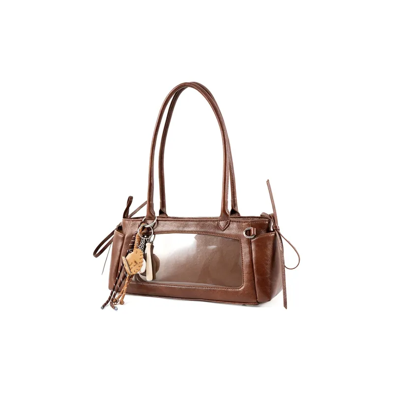 Vigno Synthetic Leather Shoulder Bag Regular Women's Red/Brown/Black/Ecru-15