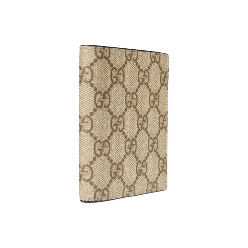 GUCCI Coated Fabric Wallet Men's Beige & Dark Brown-1