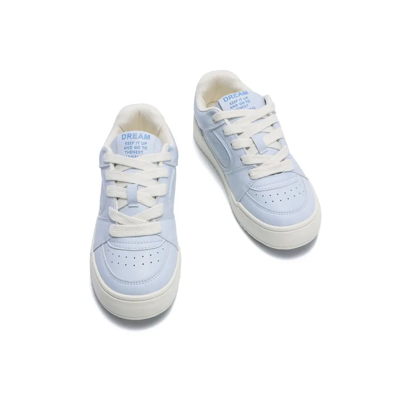 Mengsai Anti-Slip Wear-Resistant Low-Top Skateboard Shoes Women's Light Blue-3