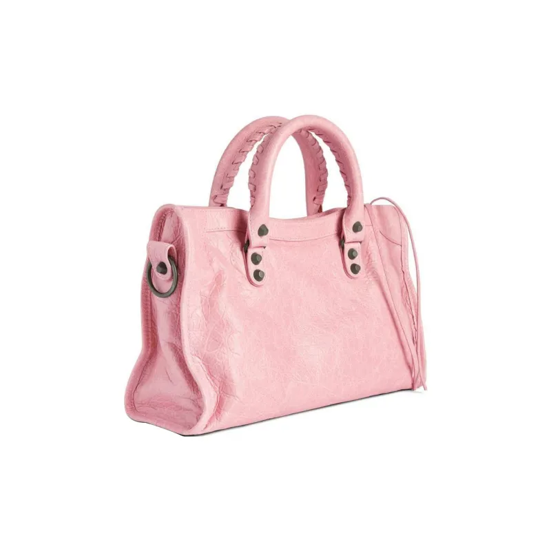 Balenciaga Le City Lambskin Tote Bag Shopping Bag Shoulder Bag Handbag Small Size Women's Pink-3