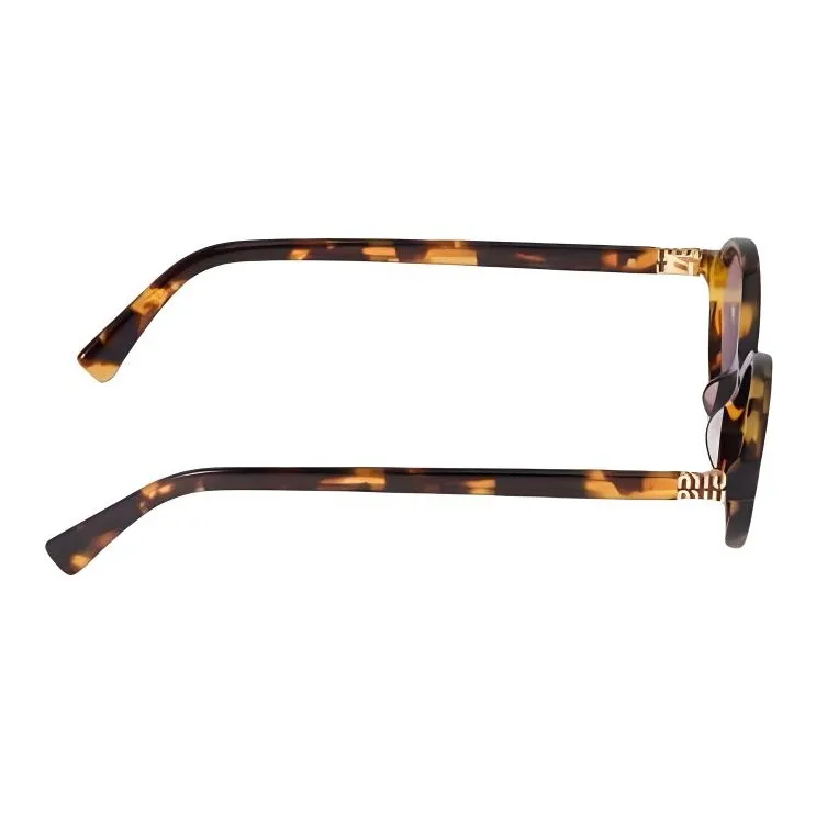 MIU MIU Acetate Oval Sunglasses Women's Tortoiseshell-2