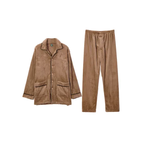 DAERLI Flannel Thickened Loungewear Set Men's