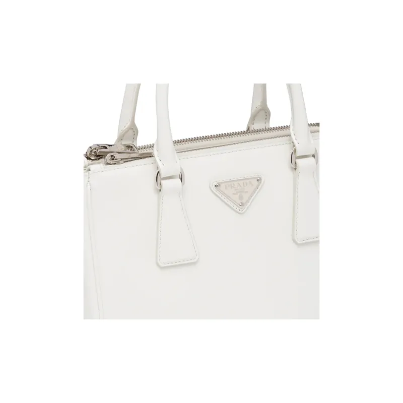 PRADA Galleria Killer Bag Cow Leather Shoulder Bags Handbags Regular Women's White-4
